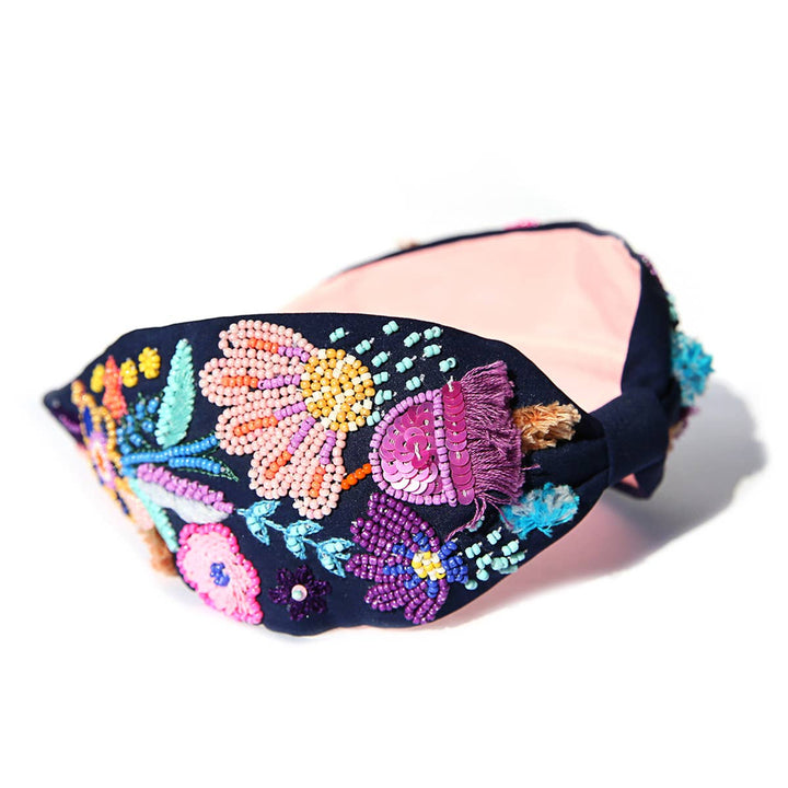 Navy Blossom Headband