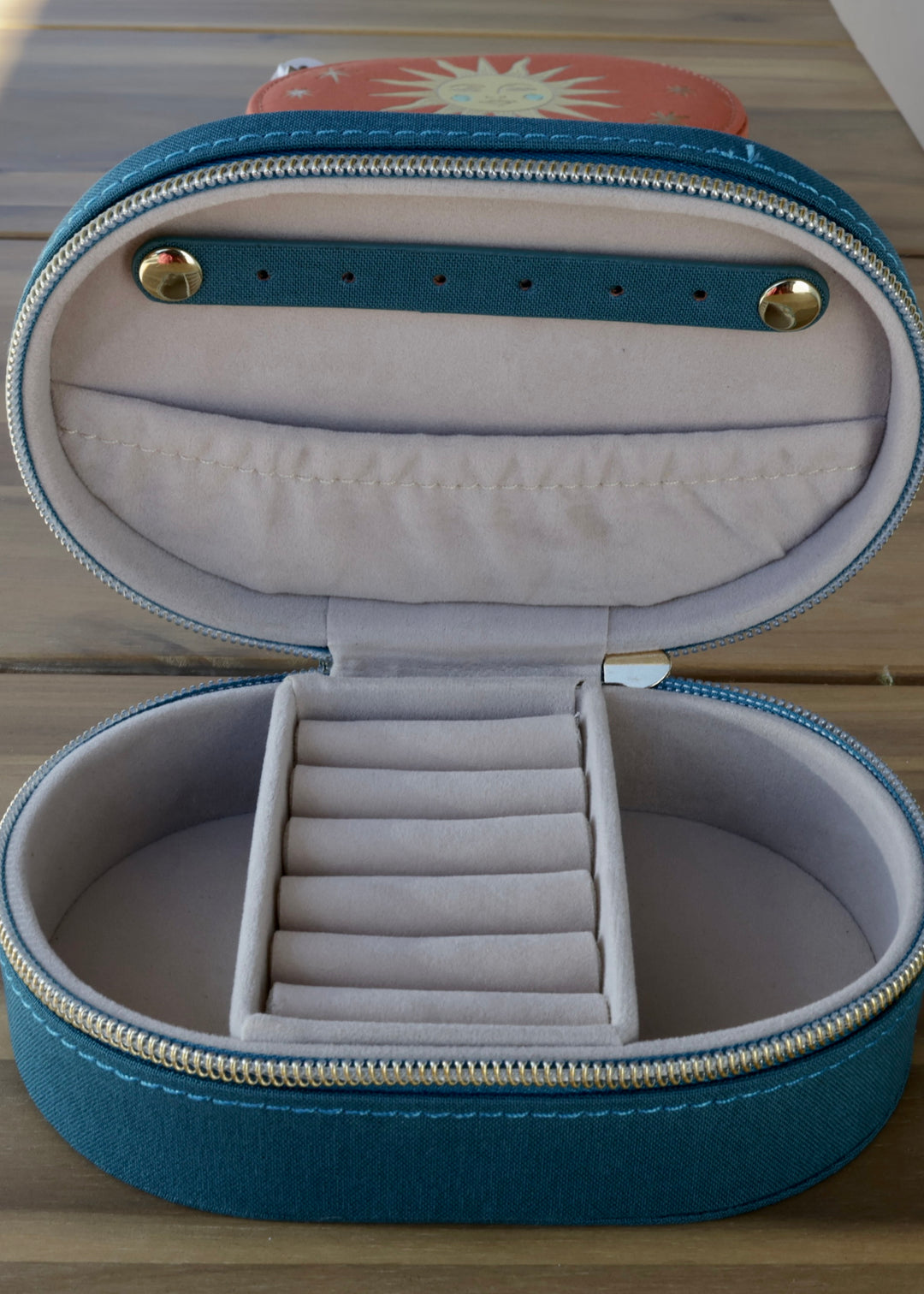 Oval Jewellery Case - Teal