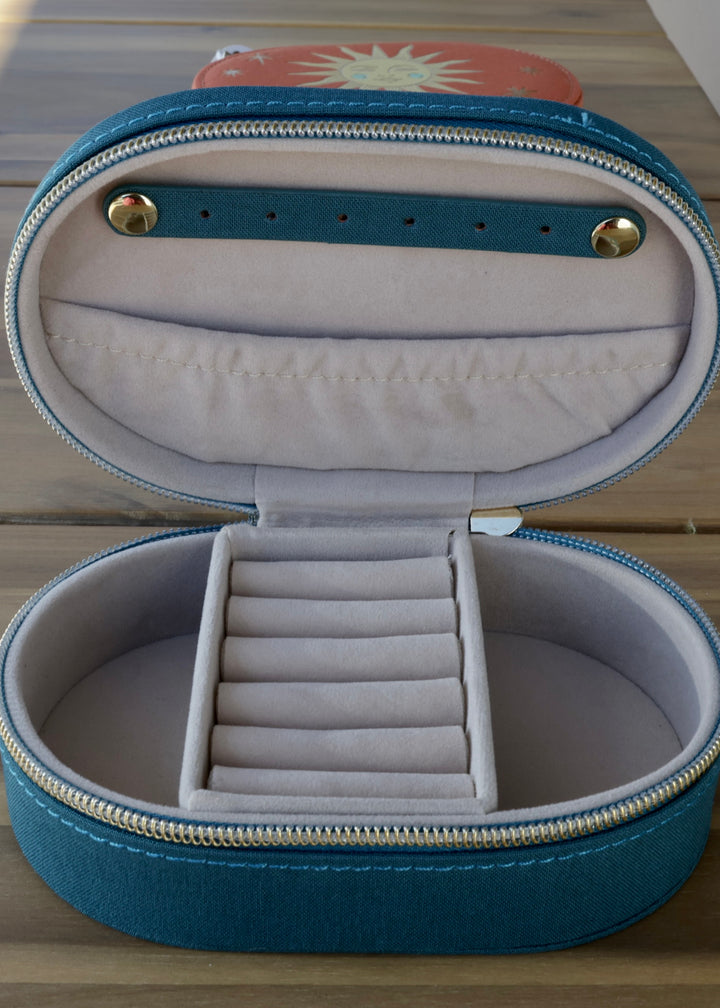 Oval Jewellery Case - Teal