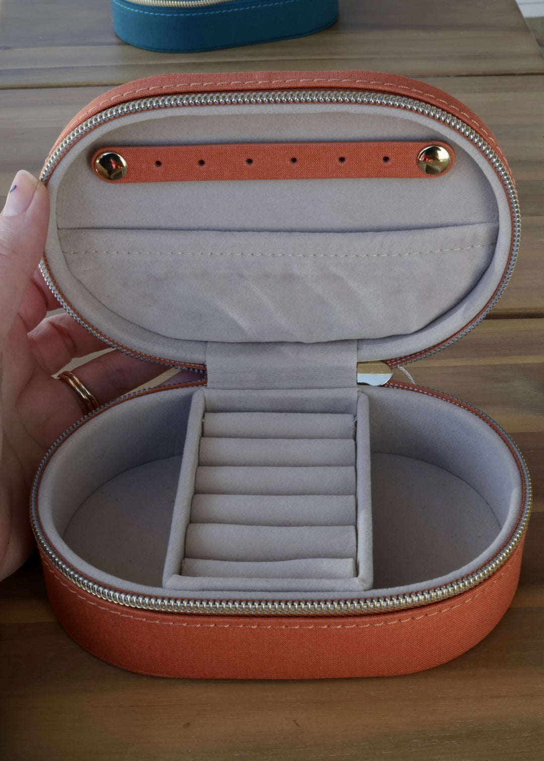 Oval Jewellery Case - Terracotta