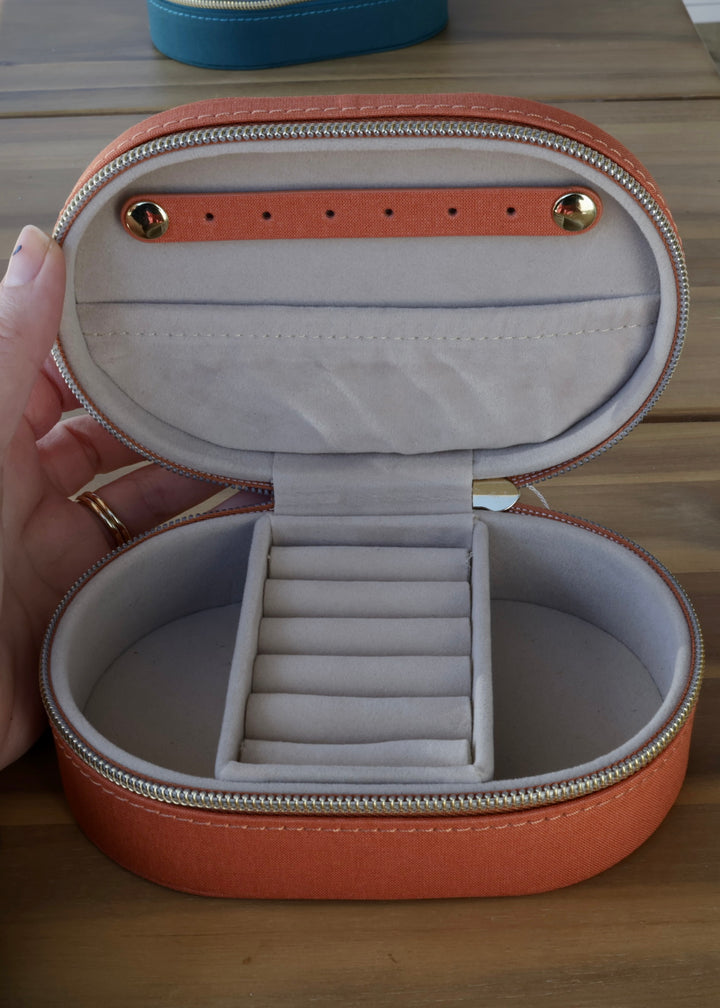 Oval Jewellery Case - Terracotta