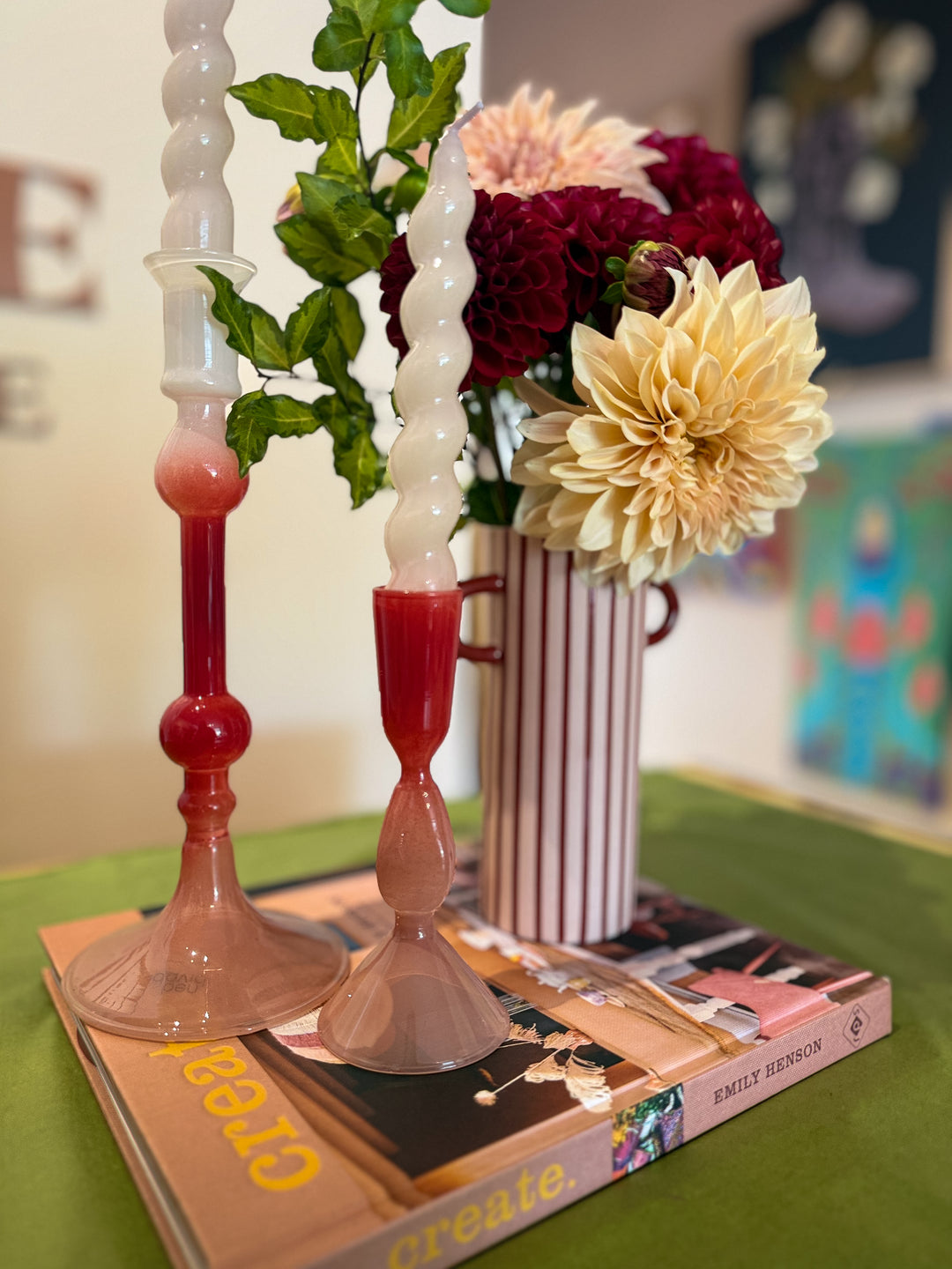 Quincy Candle Holder Medium - Rose