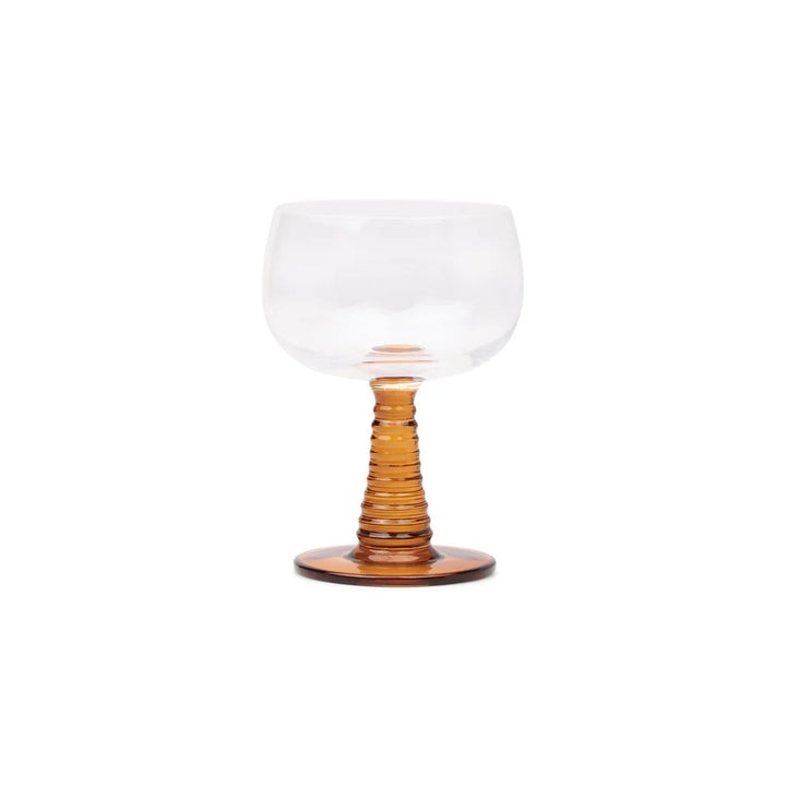 The Romy Modern Stem Wine Glasses - Amber