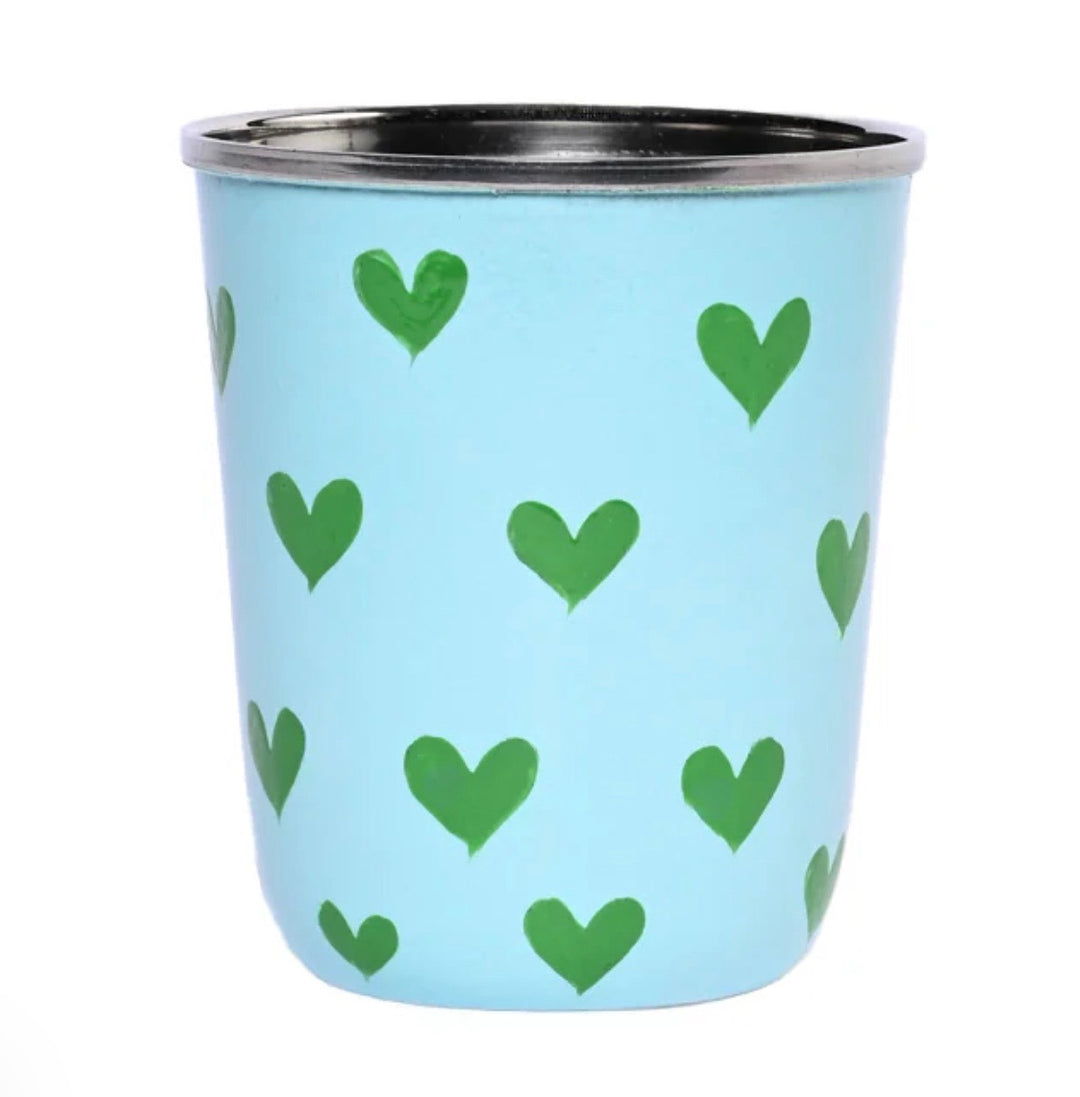 Small Tumbler // Hearts Sky blue