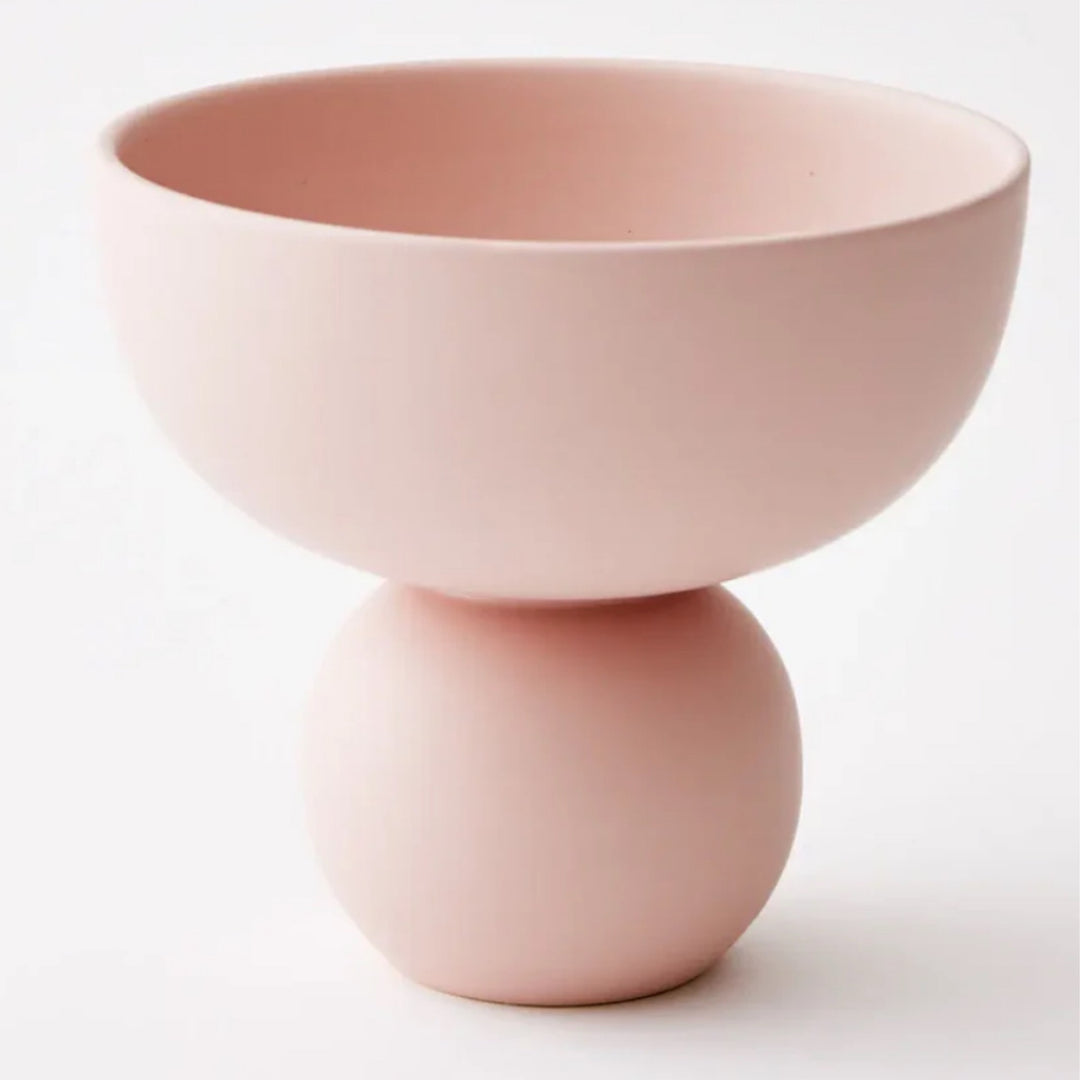 Bell Ceramic Footed Bowl Pink