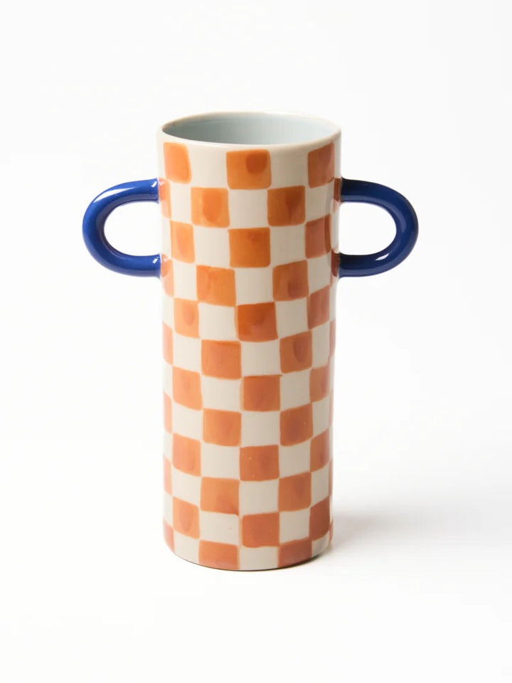 GRIFFE TAN CHECK BUD VASE