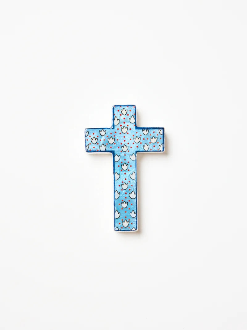 SAMIRA SMALL CROSS BLUE LOTUS