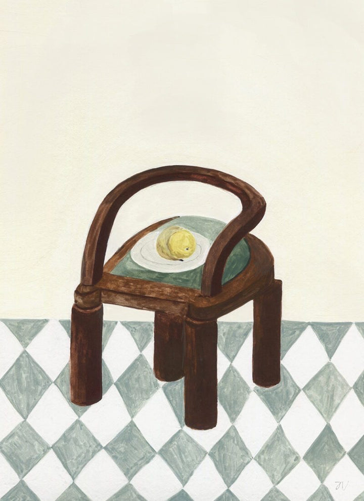 Chair with Fruit  ISABELLE VANDEPLASSCHE 40x50 cm FRAMED