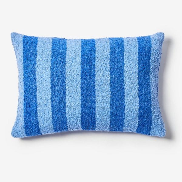 Boucle Stripe Blue 60x40cm Cushion