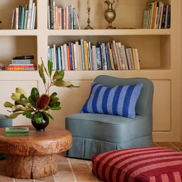 Boucle Stripe Blue 60x40cm Cushion
