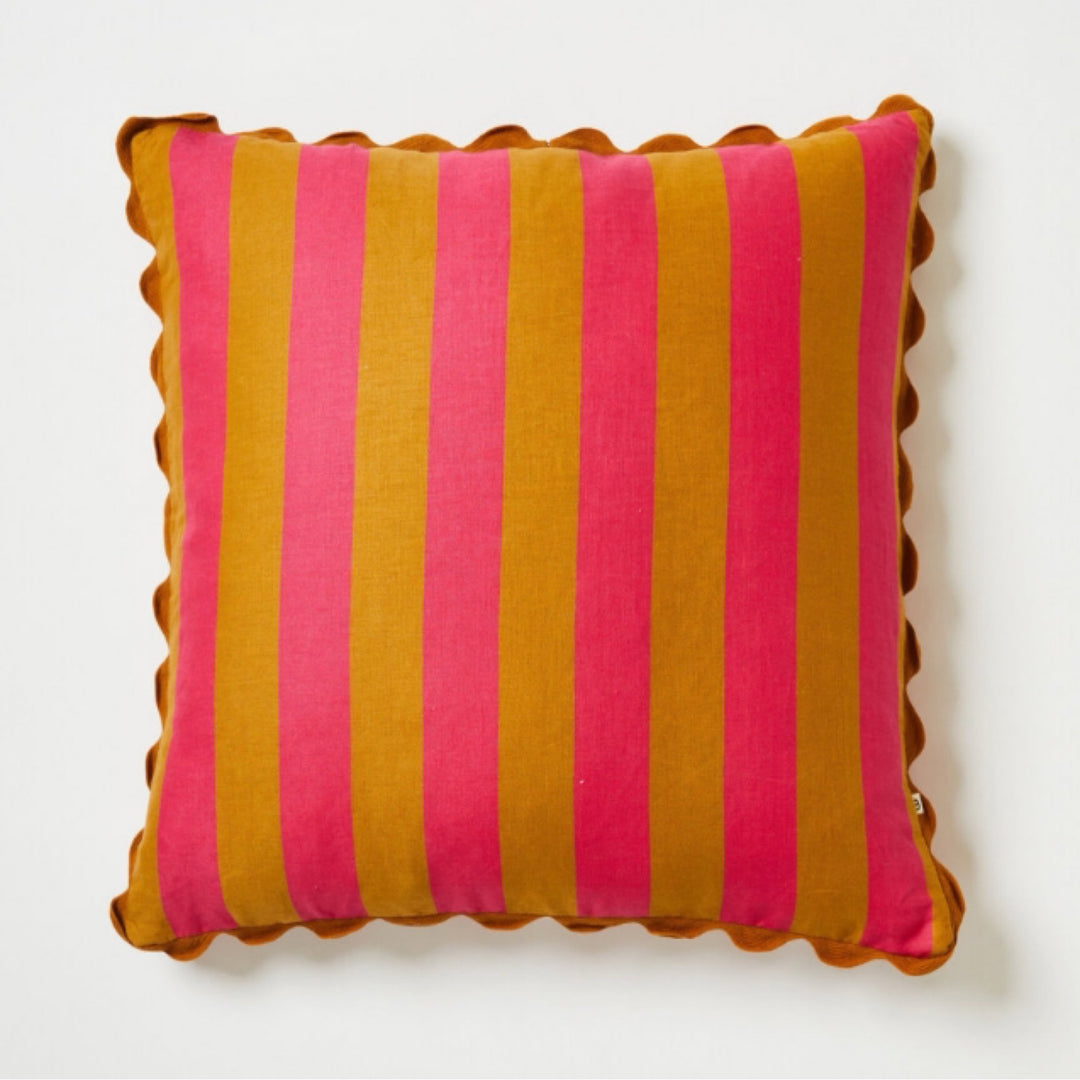 Bold Stripe Tan Pink 60cm Cushion