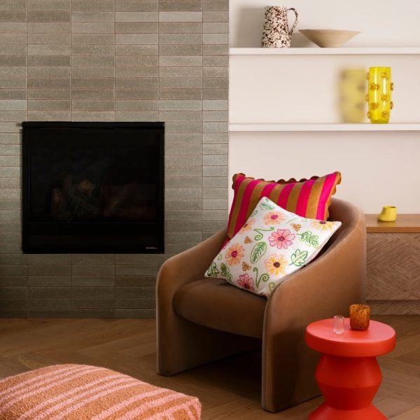 Bold Stripe Tan Pink 60cm Cushion