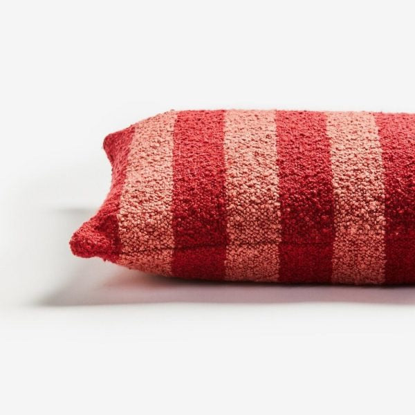 Boucle Stripe Burgundy 60x40cm Cushion