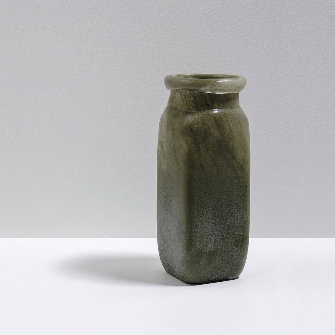 Byron Tall Glass Vase - Olive