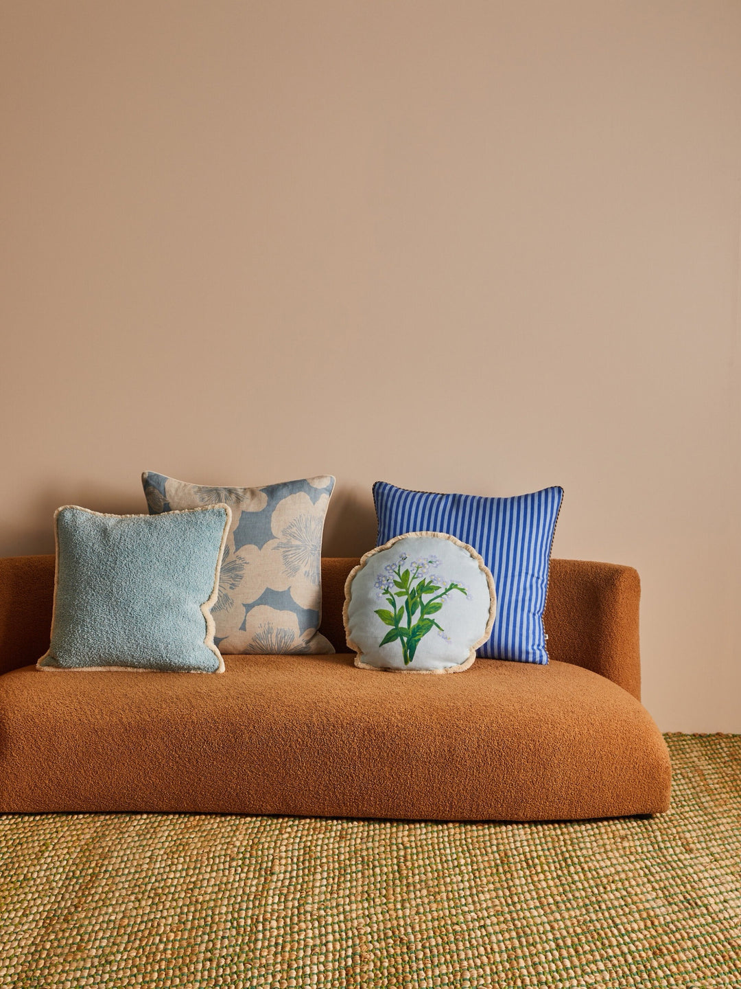 Forget Me Not Blue 50cm Round Cushion