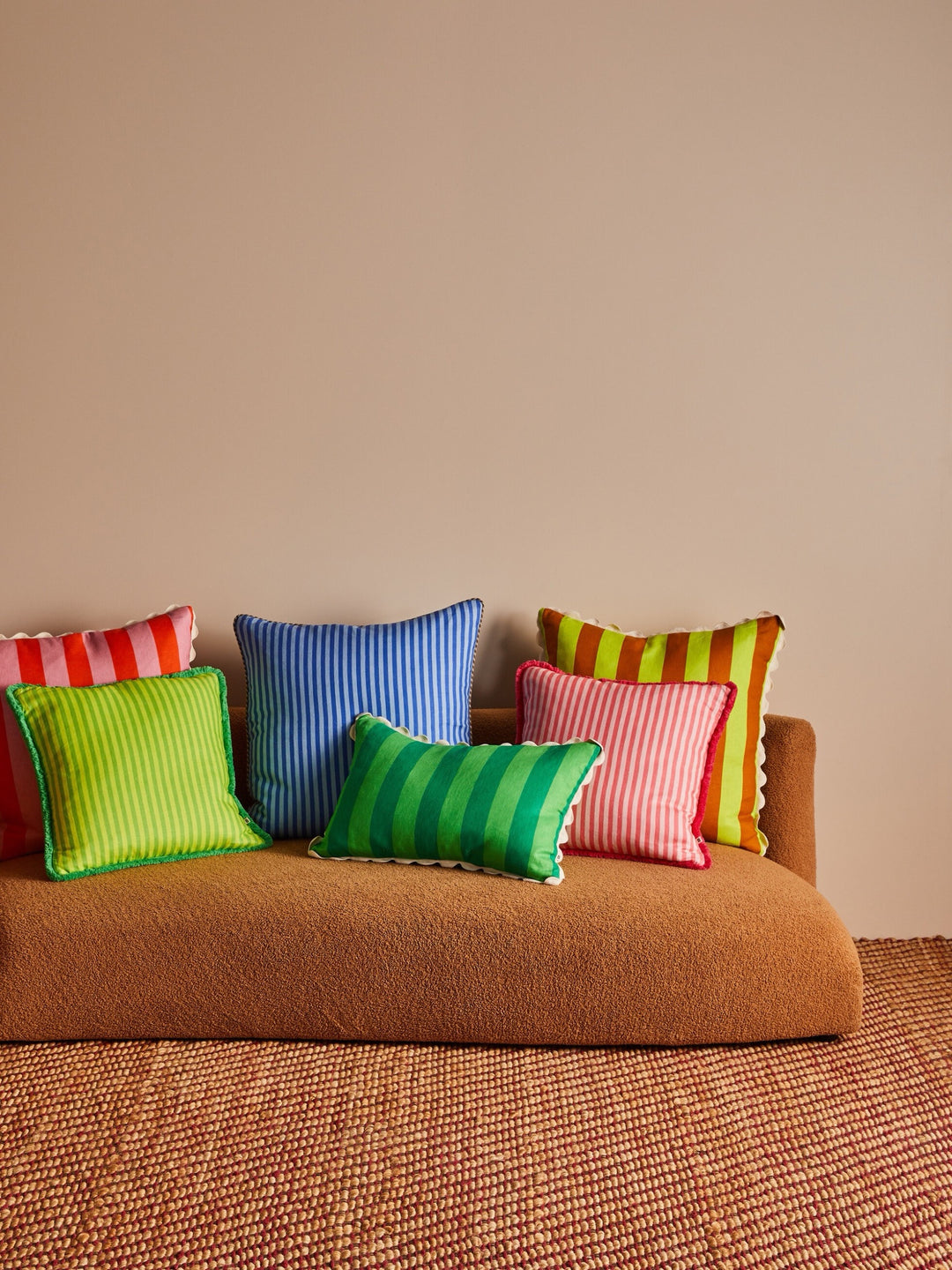 Pinstripe Blue 60cm Cushion
