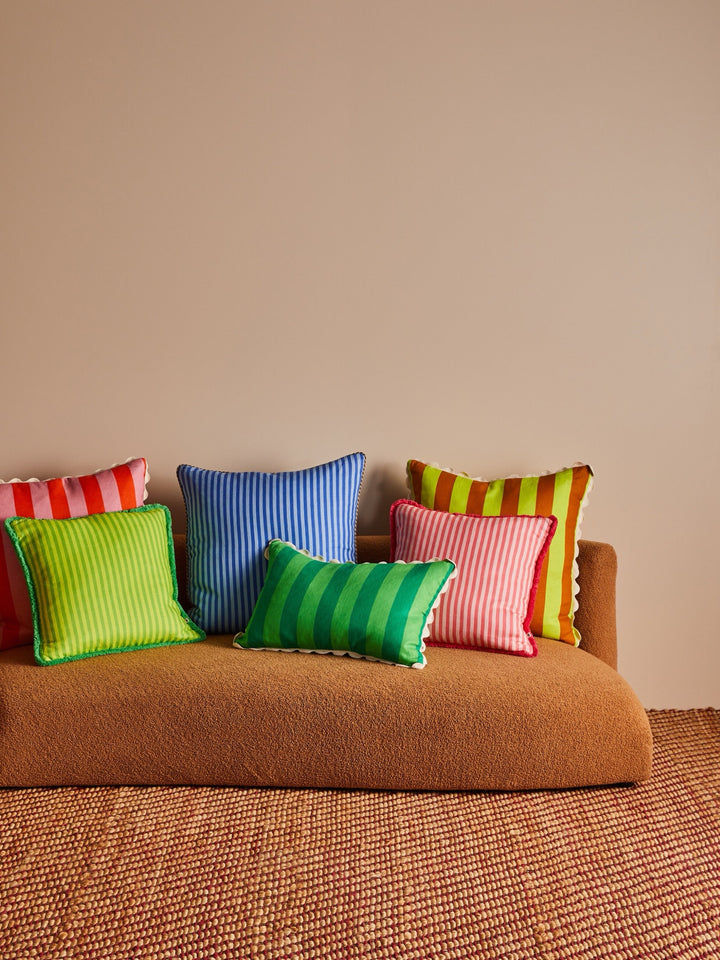 Pinstripe Blue 60cm Cushion