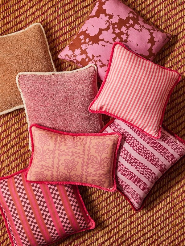 Pinstripe Rose 50cm Cushion