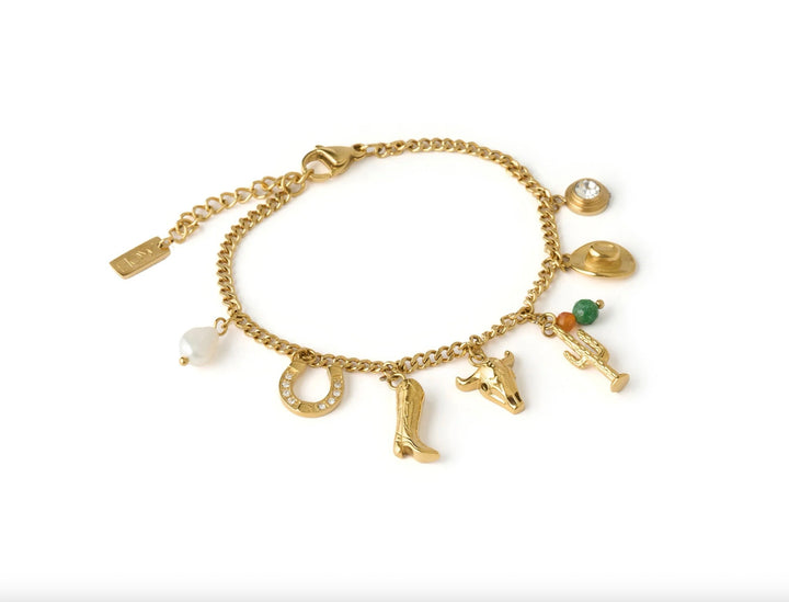 Rodeo Gold Charm Bracelet