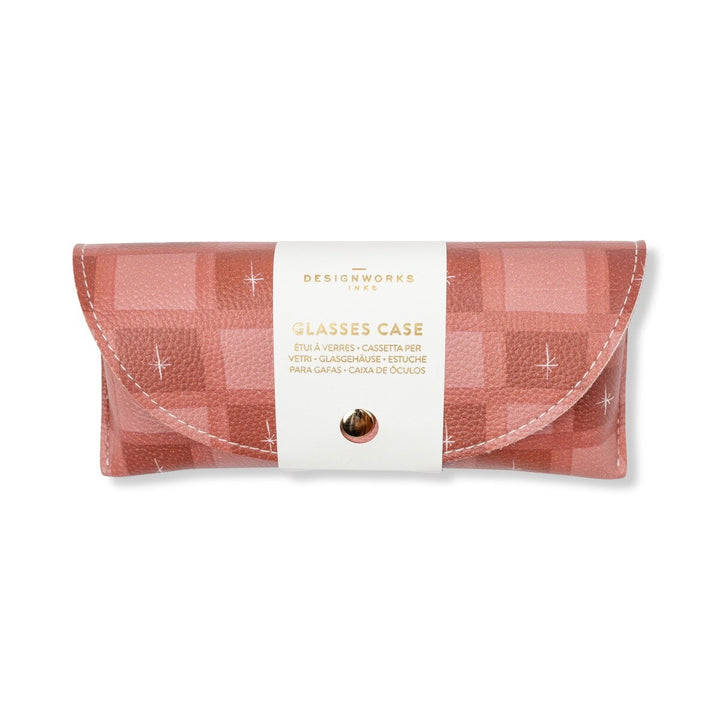 PU Printed Glasses Case - Check