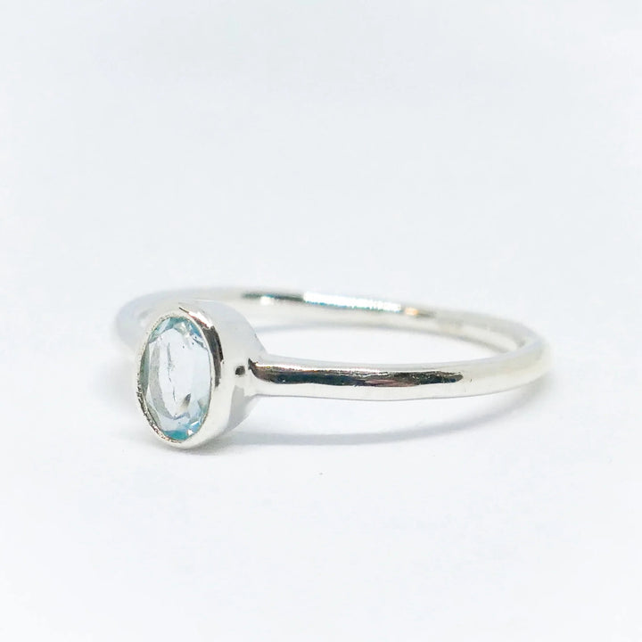 Dainty Blue Topaz Ring