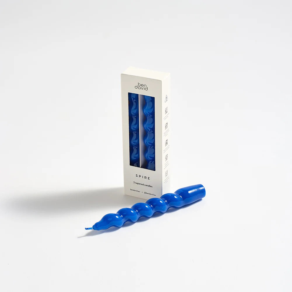 Spire Candle Pair - Cobalt