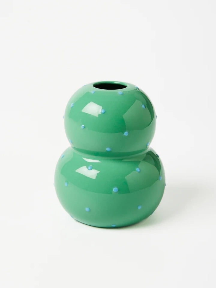 FONDA GREEN BLUE DOTTY VASE