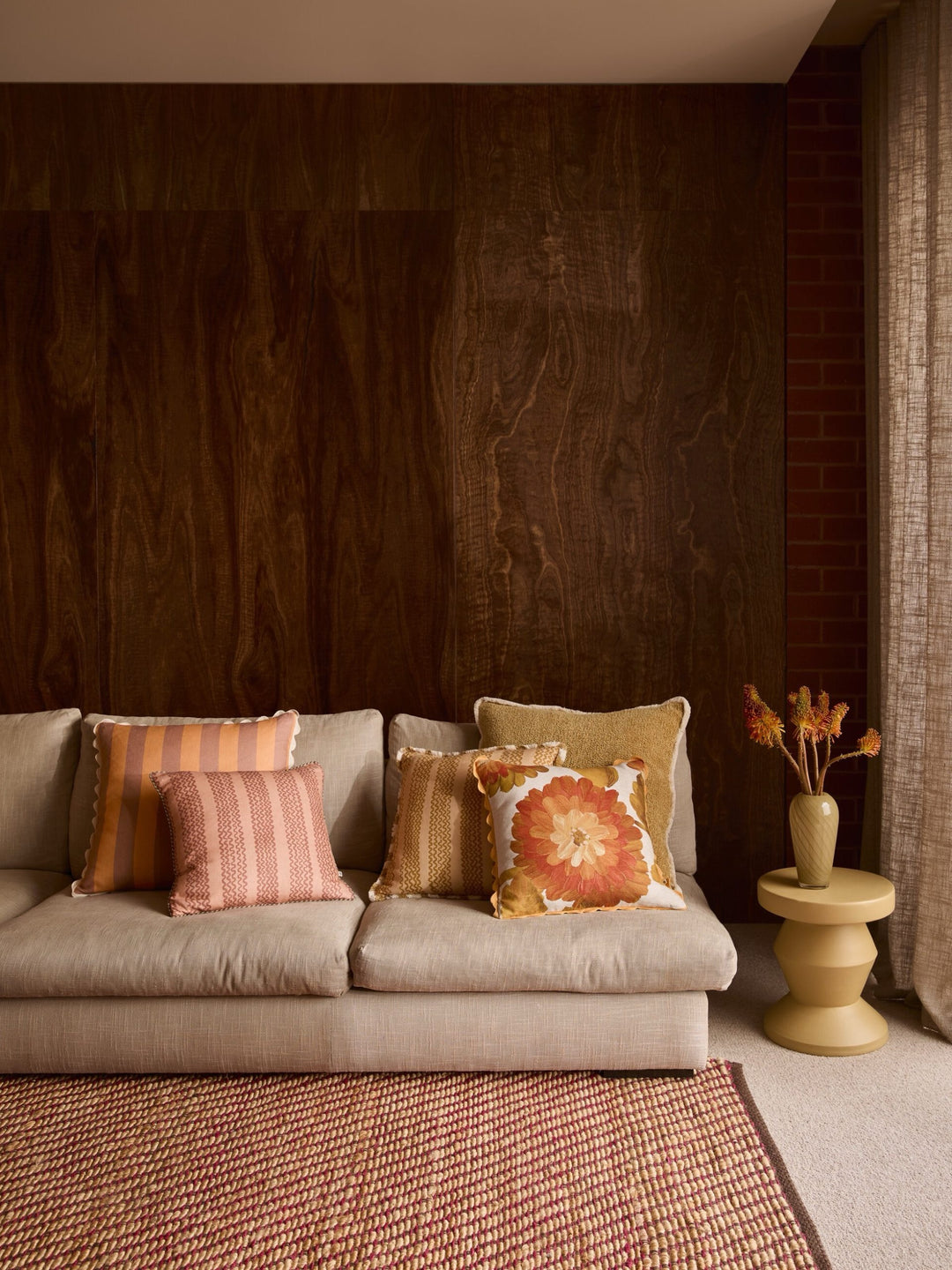 Mini Wave Terracotta 50cm Cushion