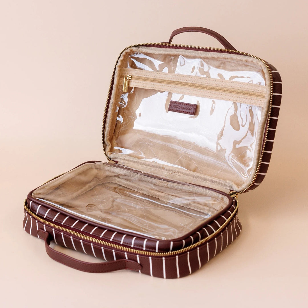 Merlot Pinstripe Cosmetic Bag
