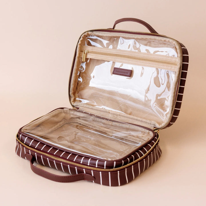 Merlot Pinstripe Cosmetic Bag