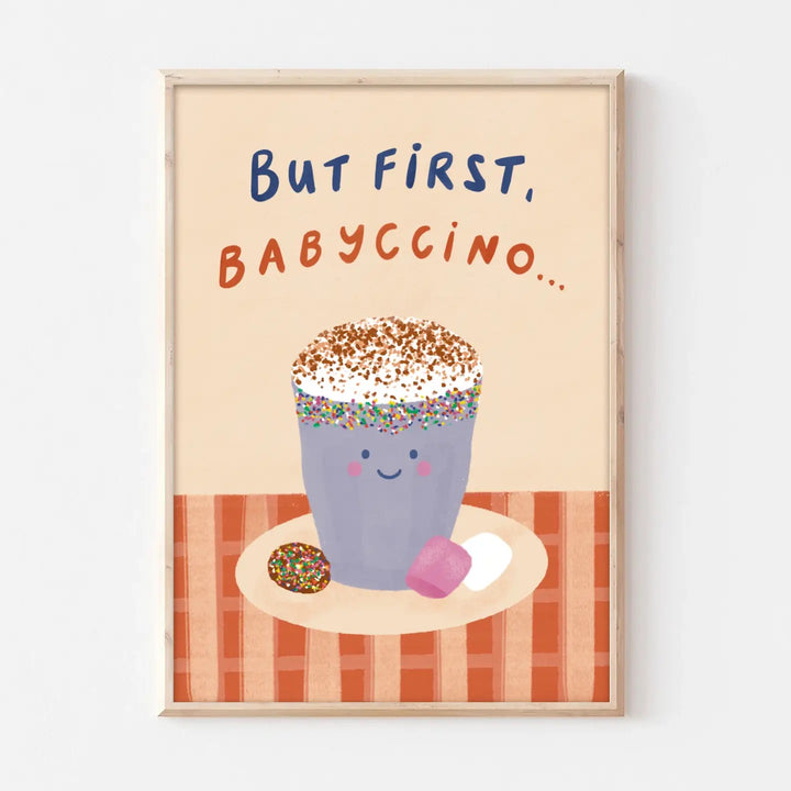 Babyccino Print - Modern Kids Wall Art Decor Coffee Playroom: A3