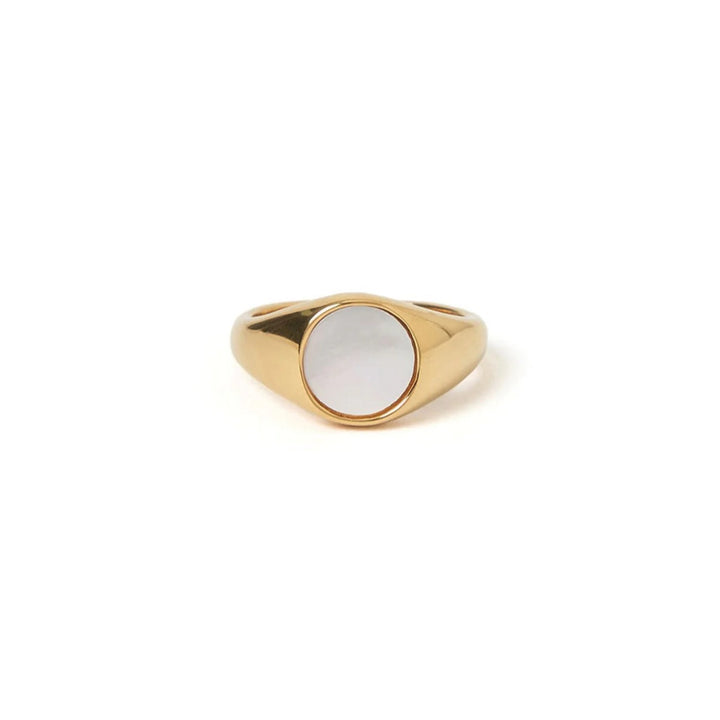 AMIRA GOLD AND PEARL RING