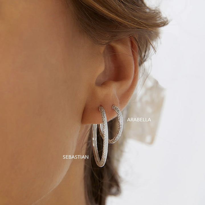 Arabella Silver Hoop Earrings