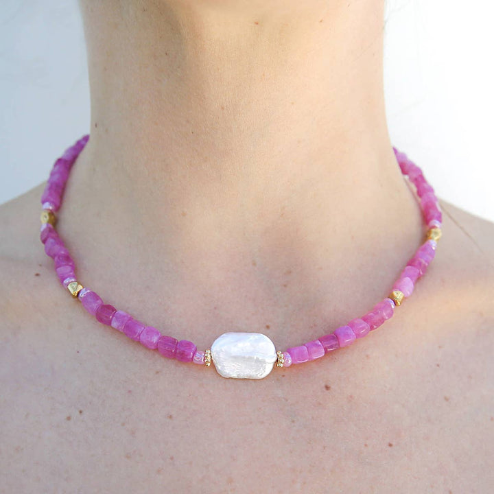 Pink Pearl Necklace 