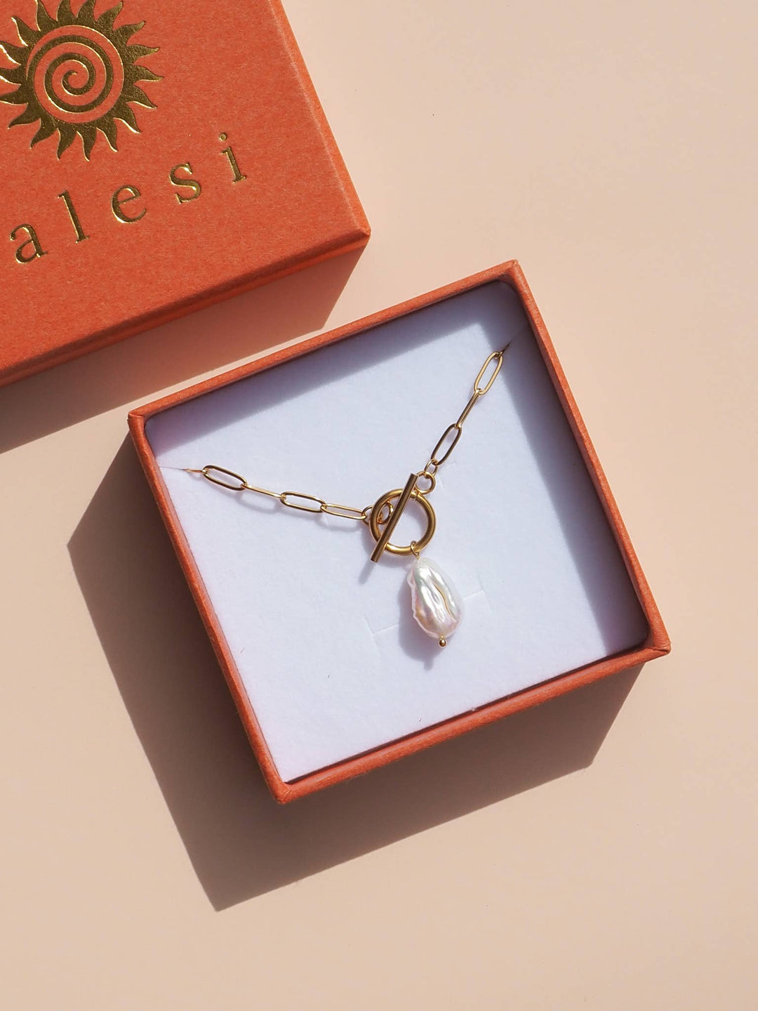 18K Gold Freshwater Keshi Pearl Necklace