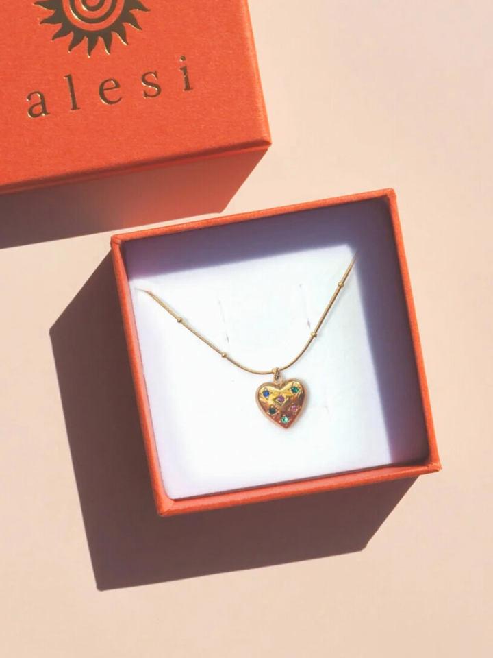 18K Gold Multi-colour Heart &