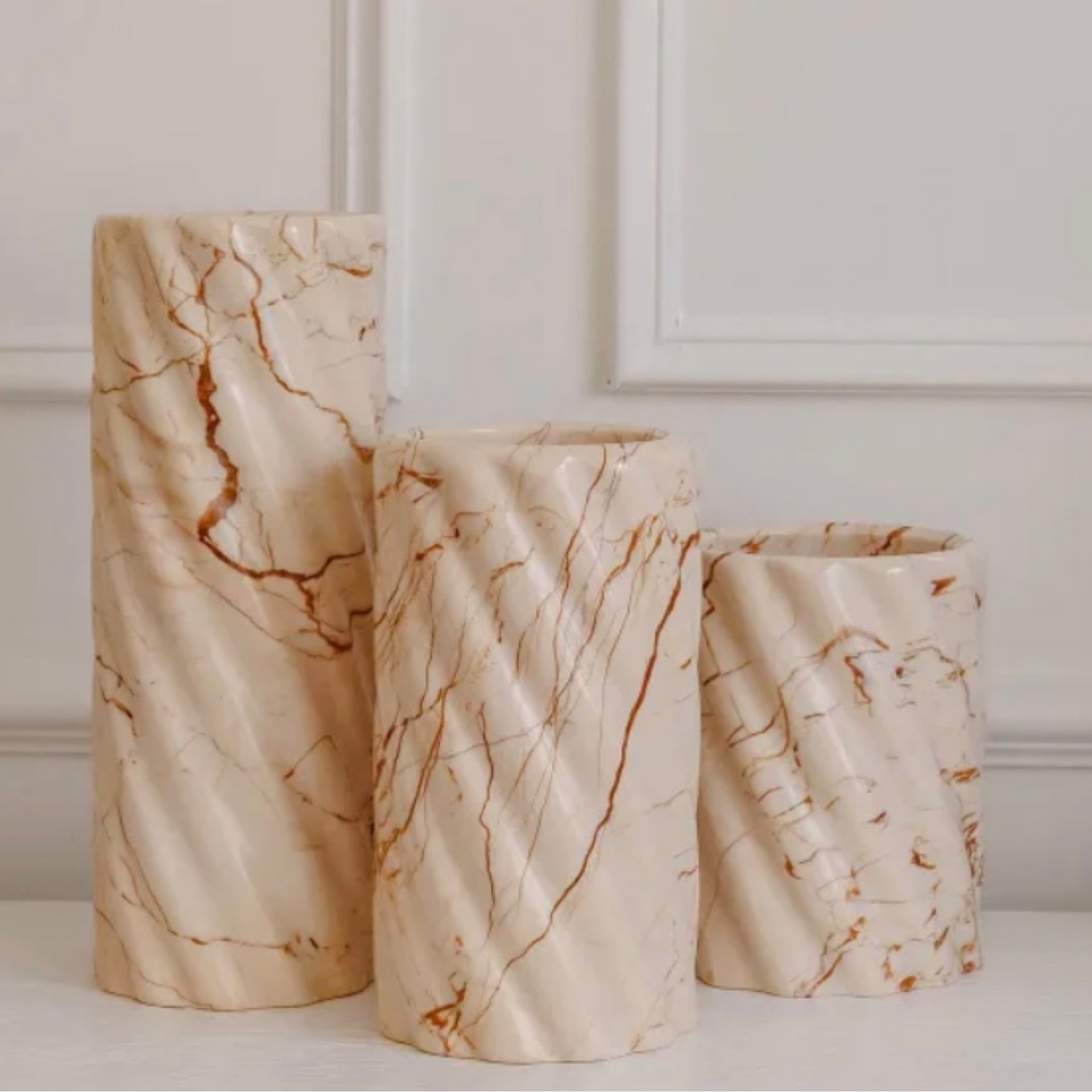 Twist Stone Vase Sofitel Gold Tall