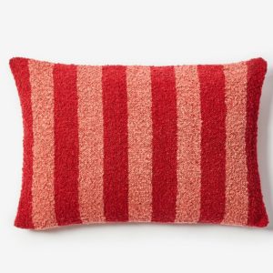 Boucle Stripe Burgundy 60x40cm Cushion