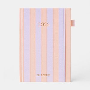 2026 A5 Academic Vertical Planner - Powder Stripe